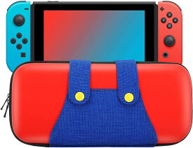 nintendo switch有機ELモデル対応カバー ニンテンドー スイッチ ケース EVA素材 耐衝撃 ゲームカード ケーブル イヤホンなど小物収納可能 マリオ 収納カバー Switch / Switch OLEDに対応 Red+Blue