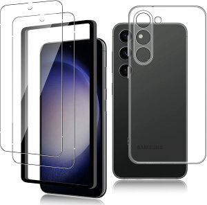 Galaxy S23 5G �K���X�t�B����+�P�[�X Ubefuu �M�����N�V�[S23 �ی�t�B���� �J�o�[ �����K���X ���Ɏq�� 9H�d�x �����ߗ� TPU�P�[�X �N���A �ϏՌ� �S�ʕی� �w��h�~ �h�� �h�o 2+1��