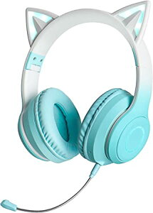 ヘッドホン オーバーイヤーヘッドホン 高音質 ワイヤレス bluetooth マイク付 耐久性あり 無線有線両用 猫耳ヘッドホン LED付き キラキラ 虹色変換 Bluetooth マイク付き 折りたたみ 携帯便利 猫耳