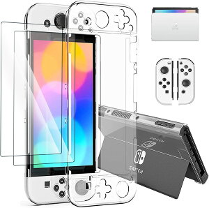 Nintendo Switch P[X L@el Jo[ 2022 SwitchL@ElfΉ یP[X ̎݌v NA hbO ΉSwitch oled { PCJo[ + Joy-Con TPUJo[ + Switch KXtB 2 Ռz ~ 