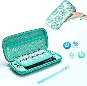 Nintendo Switch ケース カバー N-Switch/Switch 有機ELモテル対応 どうぶつの森 X-Gun ニンテンドースイッチケース かわいい外出 旅行用収納バッグ ゲームカード10枚 Joy-Con ケーブル イヤホン小物収納