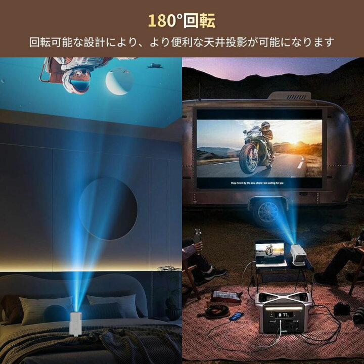 楽天市場】Android TV プロジェクター 天井投影 180度回転 小型 家庭用 