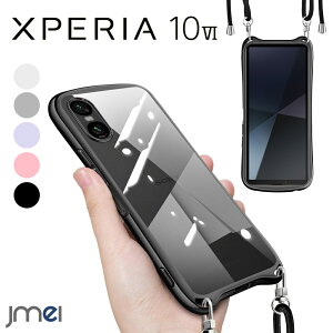 Xperia 10 VI �P�[�X �V�����_�[ �X�g���b�v�t�� �w�ʃN���A SO-52E SOG14 �G�N�X�y���A10 �}�[�N6 �J�o�[ �ϏՌ� �\�j�[ �X�}�z�V�����_�[ ���b�L���H TPU Sony Xperia 10 VI �X�}�[�g�t�H�� ���C�����X�[