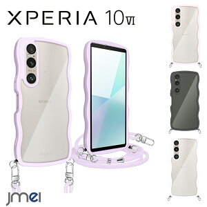 Xperia 10 VI �P�[�X ���˂��� �V�����_�[ �X�g���b�v�t�� �w�ʃN���A ���킢�� �ϏՌ� TPU�o���p�[ �J�����ی� Sony Xperia 10 VI SO-52E SOG14 �����h�~ �X�}�[�g�t�H�� ���C�����X�[�d �Ή� �G�N�X�y
