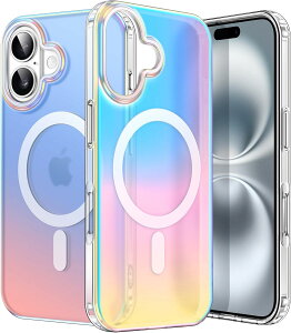 iPhone Air ケース iPhone17 ケース 耐衝撃 おしゃれ MagSafe対応 半透明バック 虹色 iphone17 カバー 衝撃吸収 iphoneケース スマホケース tpu スリム ワイヤレス充電 対応 スマートフォン アイフォン17 カ