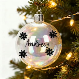 名入れ オーナメント クリスマス オーロラ ボール 名前入れ 名入れ オーナメント ベビー ファーストクリスマス クリスマスギフト クリスマスデコレーション ホリデーデコレーション お祝いデザイン 耐久性 プラスチック製 割れない 家族 記念 クリスマス オーナメント