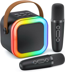 �J���I�P�Z�b�g Bluetooth5.3 �X�s�[�J�[ ���C�����X �}�C�N2�{ �ƒ�p �J���I�P ���C�����X�}�C�N RGB LED���C�g �G�R�[�@�\ �f���G�b�g ���^ �y�� �|�[�^�u�� ������ �剹�� Android iPhone �Ή� USB TF