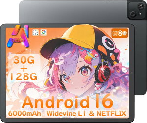 Android 16 �^�u���b�g 11.6�C���` 30GB RAM 128GB ROM 1TB�g�� 8�R�ACPU 1280*1752 ���˖h�~ ��u���[���C�g �ڂɗD���� 6000mAh Wi-Fi 5 Widevine L1 �t�� ��ʕ��� �J���� ��F�� Micro HDMI ������� �^�u���b�gPC �{