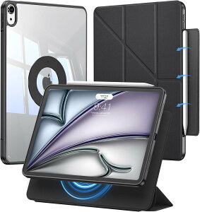 iPad Air 11�C���` �P�[�X M4 M3 M2 �Ή� iPad Air ��5���� ��4���� ���ʑΉ� �}�O�l�b�g���E�� �c���u���Ή� �X�^���h �J�o�[ ������ �����w�ʃP�[�X �y�����[ �I�[�g�X���[�v �ϏՌ� �^�u���b�g�P�[