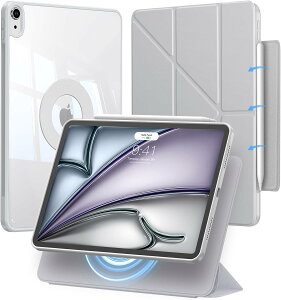 iPad Air 11�C���` �P�[�X M4 M3 M2 �Ή� iPad Air ��5���� ��4���� ���ʑΉ� �}�O�l�b�g���E�� �c���u���Ή� �X�^���h �J�o�[ ������ �����w�ʃP�[�X �y�����[ �I�[�g�X���[�v �ϏՌ� �^�u���b�g�P�[