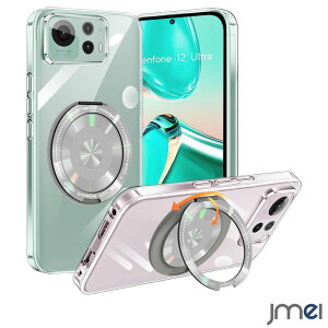 Zenfone 12 Ultra �P�[�X �ČRMIL�K�i �ϏՌ� Magsafe�Ή� 360°��]�X�^���h ASUS Zenfone 12 Ultra �����O�t�� �J�o�[ ���� �X�^���h�@�\ �c�����Ή� TPU �ی�P�[�X �[���t�H�� 12 �E���g�� �J�o�[�w�� �V�F
