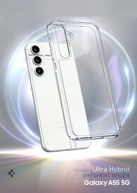 Galaxy A55 ケース TPUバンパー ウルトラ・ハイブリッド シュピゲン 耐衝撃 Galaxy A55 5G ケース SC-53E 米軍MIL規格取得 全面クリア ギャラクシーa55 5G ケース 2重構造 カメラ保護 傷つけ防止 2024 samsung スマートフォン スマホケース スマホカバー simフリー