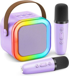 �J���I�P�Z�b�g Bluetooth5.3 �X�s�[�J�[ ���C�����X �}�C�N2�{ �ƒ�p �J���I�P ���C�����X�}�C�N RGB LED���C�g �G�R�[�@�\ �f���G�b�g ���^ �y�� �|�[�^�u�� ������ �剹�� Android iPhone �Ή� USB TF