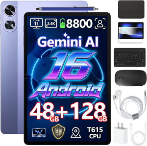 Android 16���� 11�C���` �^�u���b�g 48GB RAM 128GB ROM 2TB�g�� 8�R�A 2.4K 90Hz���t���b�V�����[�g 8800mAh�o�b�e���[ Gemini AI���� GMS�F�� �}�E�X �L�[�{�[�h �t���ی�t�B���� �Ȃ�8�_�Z�b�g�t�� ���S��