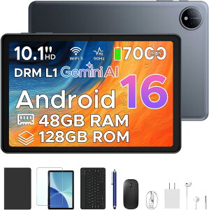 Android 16 �^�u���b�g 10.1�C���` P10 Wi-Fi���f�� Gemini AI 2.0�Ή� ����8GB RAM 128GB ROM 2TB�g�� Unisoc T310 90Hz IPS�t�� Widevine L1�Ή� 6000mAh�o�b�e���[ ��F�� �L�[�{�[�h �}�E�X �y�� �P�[�X�t�� �A���h���C