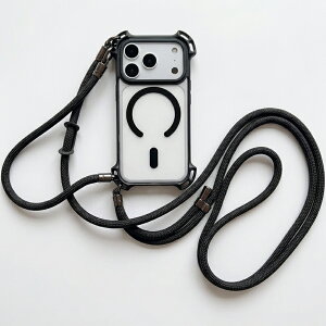 iPhone18Pro �P�[�X �X�g���b�v 2��t�� �V�����_�[ �n���h �A�C�t�H��18 �v�� iPhone18 ProMax MagSafe�Ή� �ϏՌ� �N���A �o���p�[ �A�C�t�H��17 �v�� �X�}�z�V�����_�[ iPhone17Pro �J�o�[ �΂߂��� ��|