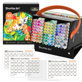 【送料無料】イラストマーカー 100色 マーカーペンセット 油性 ブレンダーペン付き 太細両端 防水速乾 色褪せしにくい キャリングケース付き 手帳 塗り絵 デザイン コミック 漫画 スケッチ 落書き お絵描きセット 画材 大人 子供 プレゼント