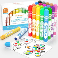 【送料無料】Shuttle Art ドットマーカー 20色セット 水性 12ml 子供用 ドットカラーペン 水で落とせる …