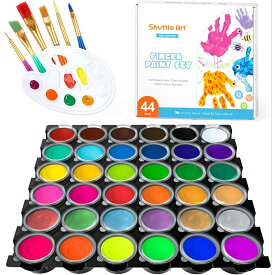 【送料無料】指絵の具 36色 44点セット 水性 洗える 手形アート フィンガーペインティング 子供用 30ml 落書き帳 ペイントブラシ パレット付き おうちアート 足形 遊び道具 プレゼント