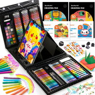 【送料無料】Shuttle Art お絵描きセット 335点 アートセット 画材セット 色鉛筆 クレヨン 固形水彩 折り…