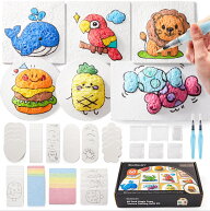 【期間限定P10倍UP!!】Shuttle Art スポンジペーパー 68点セット 水で膨らむ紙60枚 水筆2本 PVC収納バッ…