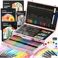 【新生活応援SALE★15%OFF】Shuttle Art お絵かきセット アートセット 149点画材セット ピンク 木色 色鉛…