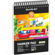 【送料無料】Shuttle Art スケッチブック 画用紙 70枚 お絵かき帳 落書き帳 228×305mm 180GSM アルコー…