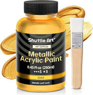 【ハロウィン限定10％OFF配布中!】Shuttle Art アクリル絵の具 250ml ゴールド シルバー パールホワイト …