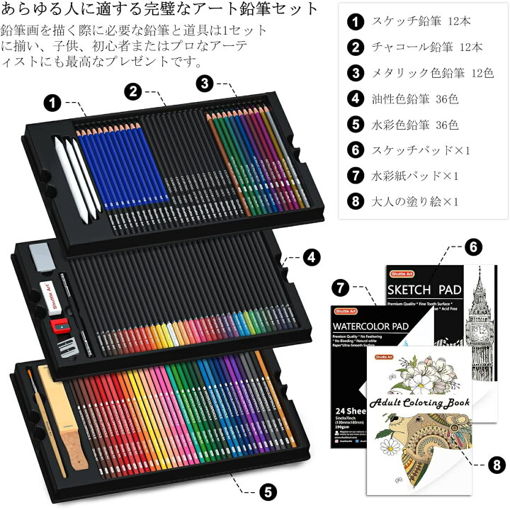 楽天市場】＼期間限定ポイント10倍／色鉛筆 デッサン鉛筆 123点セット 