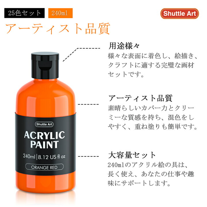 爆安 画材 １２ｍｌ 18色 18色 アクリル絵の具セット ネイルアート