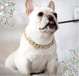 【よりどり2点で200円OFF/よりどり3点で300円OFF】ペット用首輪 首輪 ネック ネックレス 犬 フレンチドッグ おしゃれ 超可愛い アクセサリー ゴージャス 3色 3サイズ 格好良い 大中型犬用 お出かけ