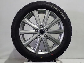 【中古】205/55R17 スタッドレスタイヤ ホイール 4本セット グッドイヤー アイスナビ8 1770+48-5H114.3 コウセイ エアベルグ （ 17インチ 205/55-17 ）