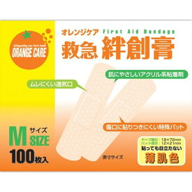 オレンジケア 救急絆創膏 Mサイズ 100枚入オレンジケア