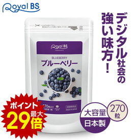 ＼店内全品ポイント10倍／※要エントリー【レビューでプレゼント】ブルーベリー 270粒送料無料 業務用 大容量 Royal BS サプリ サプリメント 目 眼 カシスエキス クコの実エキス アントシアニン 大容量 健康 美容