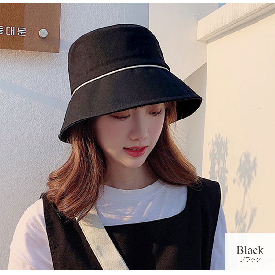 安価 新品 ロゴ バケットハット バケハ 黒 ブラック 帽子 レディース 韓国