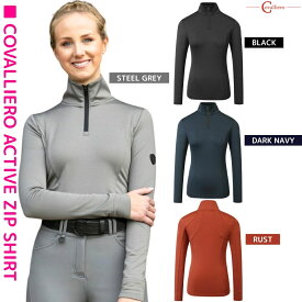 乗馬 機能性シャツ Covalliero アクティブ ジップシャツ 長袖 レディース 乗馬用品 馬具