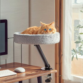 猫用 ペットベッド 机の上専用 デスク用 浮遊型猫ベッド 在宅勤務 15kg対応 安定性抜群 高密度スポンジ 撥水加工 省スペース 室内用 快適寝床