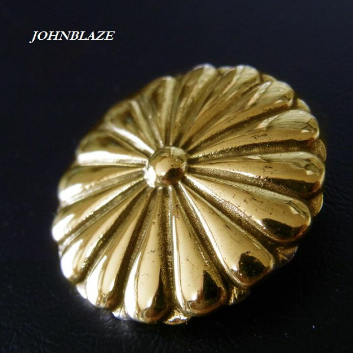楽天市場】金色の真鍮製 コンチョ パーツ ネジ式 菊紋 直径30mm 大 菊 
