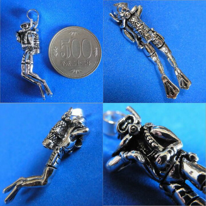 楽天市場】シルバー925製 ペンダントトップ スキューバーダイビング 