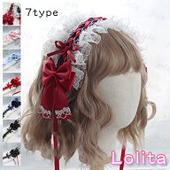 ロリータ ヘッドドレス (h127#) 日本国内当日発送 7type カチューシャ レディース ゴスロリ ヘアアクセサ…
