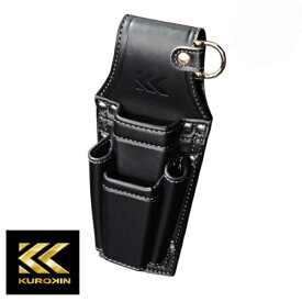 FUJIYA フジ矢 ドライバーペンチホルダー 2段 LIGHT PU LEATHER SERIES 黒金 KUROKIN AH-72BG