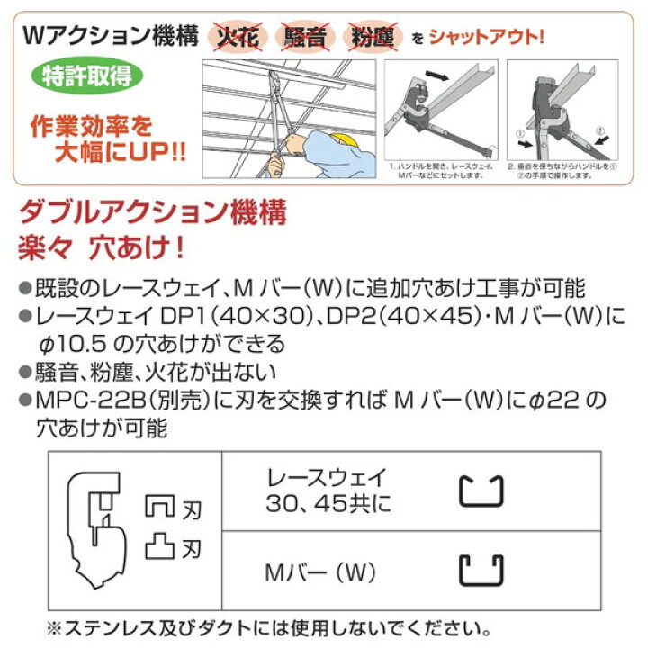 楽天市場】MARVEL マーベル レースウェイパンチャー MPC-610 : 電材 