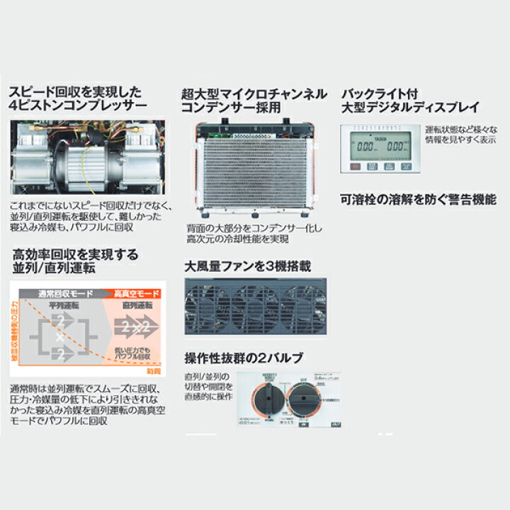 楽天市場】TASCO イチネンタスコ フルオロカーボン回収装置 クワトロ 