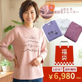 【本日★ポイント3倍！10%OFFクーポン】母の日 プレゼント シニアファッション【福袋 2026】トレーナー レディース 3枚セット 裏起毛/首元まで暖かいハイネック 介護 洗い替え まとめ買い シニアファッション 70代 80代 90代 婦人服