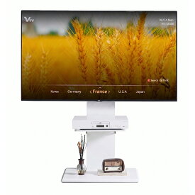 クーポンで6,944円｜震度7試験済×プロ監修×54冠達成 テレビスタンド 高さ調節 首振り 自立式 配線隠し 壁寄せ 32〜65型対応 ハイ・ロー兼用 木目調 棚板付き 省スペース
