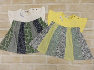【2020サマー20%OFFセール】ラグマート(RAG MART)総柄パッチワーク風チュニックTシャツ(80cm、90cm、95cm)