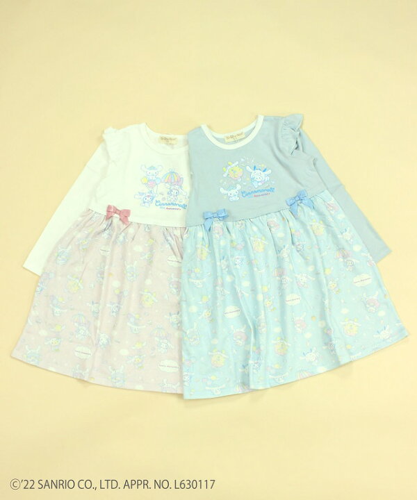 楽天市場 22秋冬シナモロールコラボシリーズ Sishunon シナモロール シナモンキリカエワンピ 90 130cm 子供服 ジョリィ楽天市場店