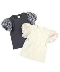 ※サマーセール50％OFF※【2025春夏】SiShuNon KIDS（シシュノンキッズ） チェックパフソデTシャツ（80〜130cm）