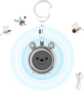 超音波 虫除け 吊り下げ蚊取り器 虫よけ 害虫駆除器 超音波 360°20Hz-100Hz 24時使用 15m有効範囲 玄関 虫除け ベランダ 強力 USB充電式 LEDライト 屋外 虫除け 屋外 蚊忌避 蚊よけ対策 無臭無毒無放