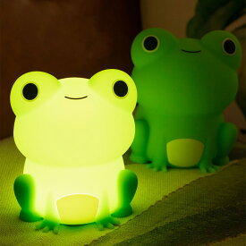 ナイトライト かわいい カエル型ライト デスクライト LED ランプ かえる型 蛙 FROG USB充電式【タイマー付き 調光 子供部屋 授乳 間接照明 おやすみライト ライト 寝室用 出産祝い 誕生日 プレゼント 子供 ギフト クリスマス】